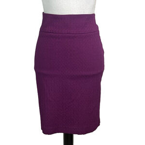 Margaret M Skirt size Large Purple Mulberry Straight Pencil Knee Stretch Career